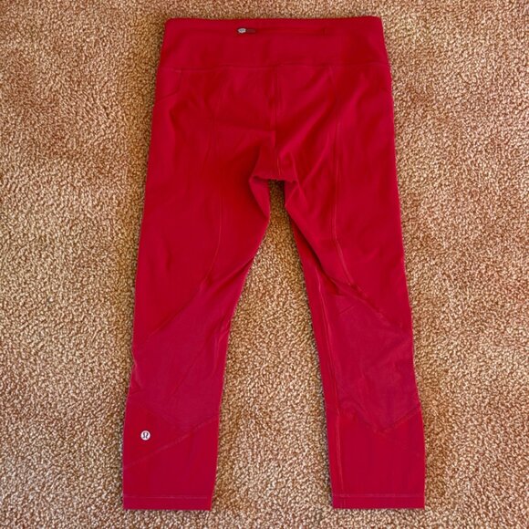 Lululemon Pace Rival Crop 22" Luxtreme Dark Red Mid-Rise Running Leggings 6 - Picture 6 of 12